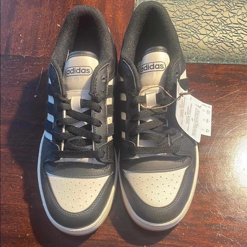 Adidas Black and White Low-Top Sneakers